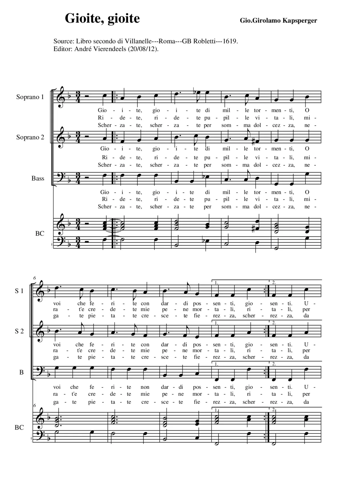 Gioite, gioite - Page 1