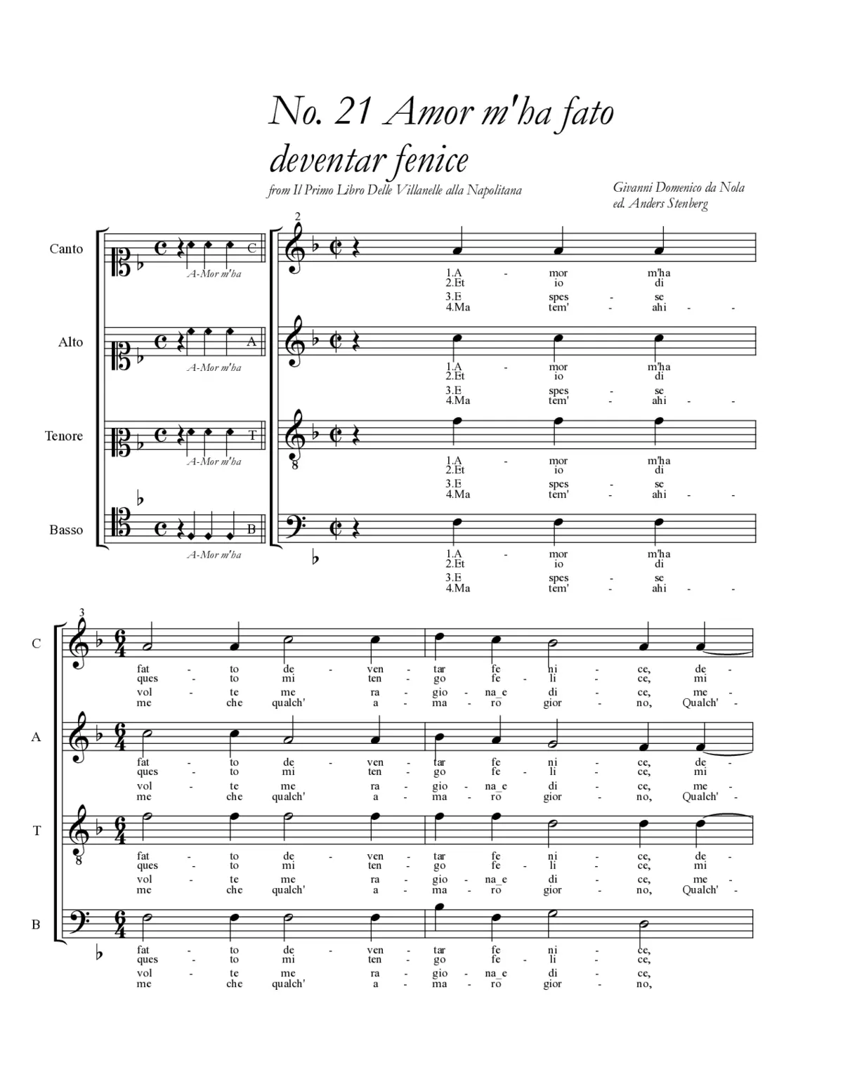 Amor m'ha fato deventar fenice - Page 1