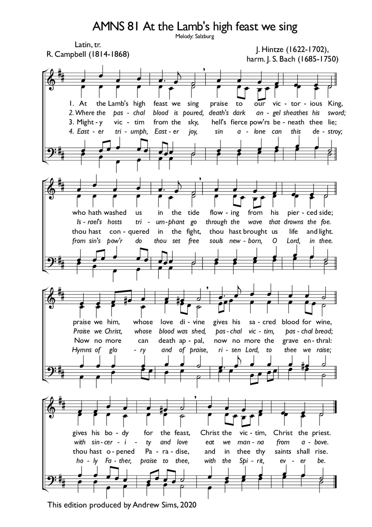 At the Lamb's high feast we sing - Page 1