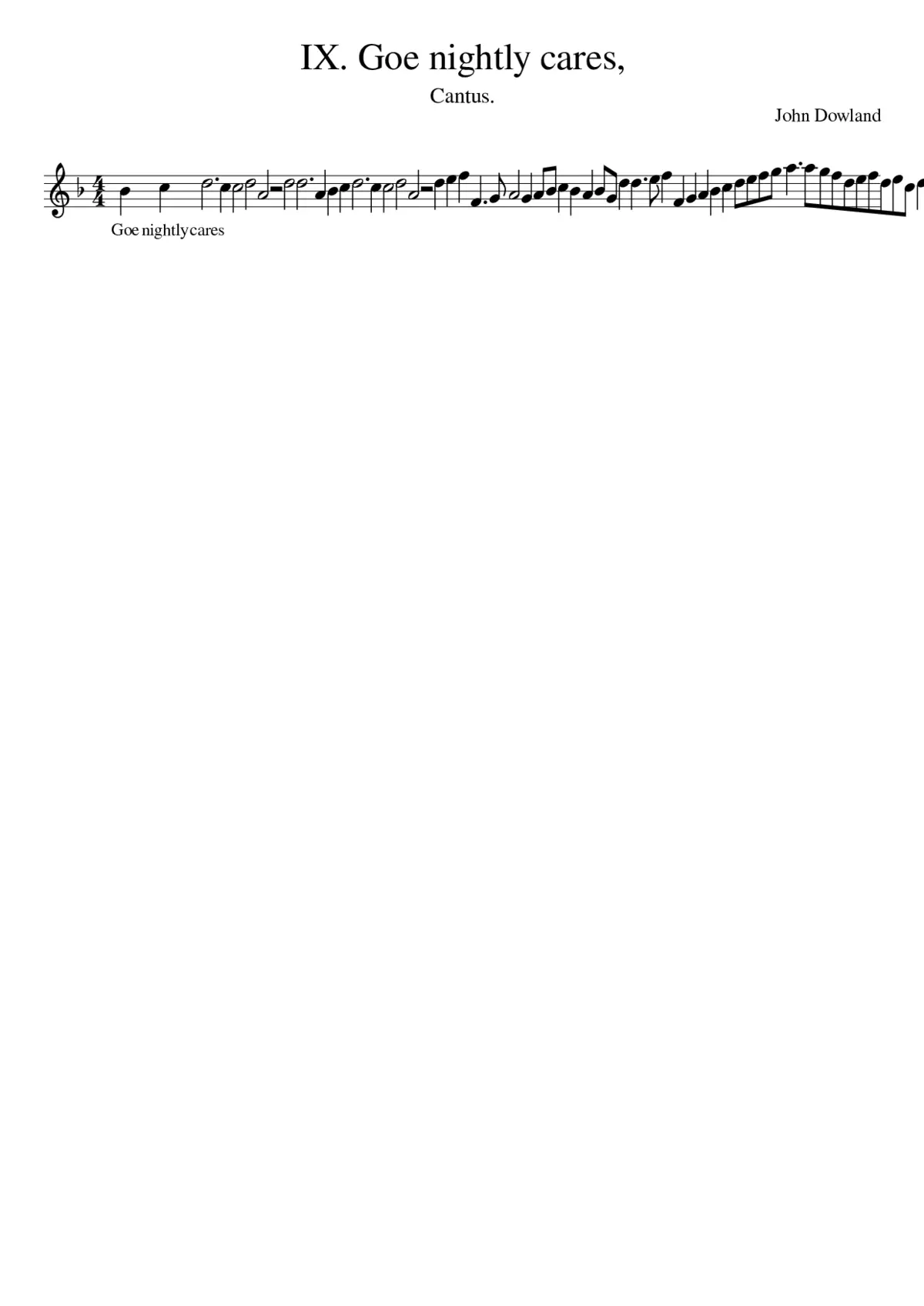 IX. Goe nightly cares - Page 1