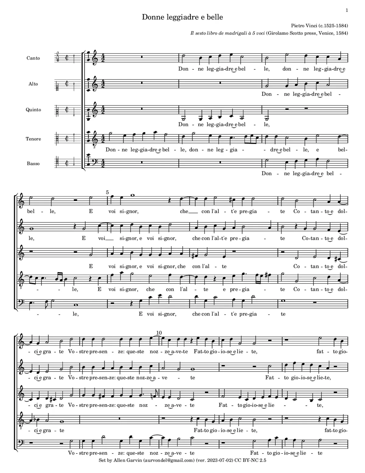 Donne leggiadre e belle - Page 1