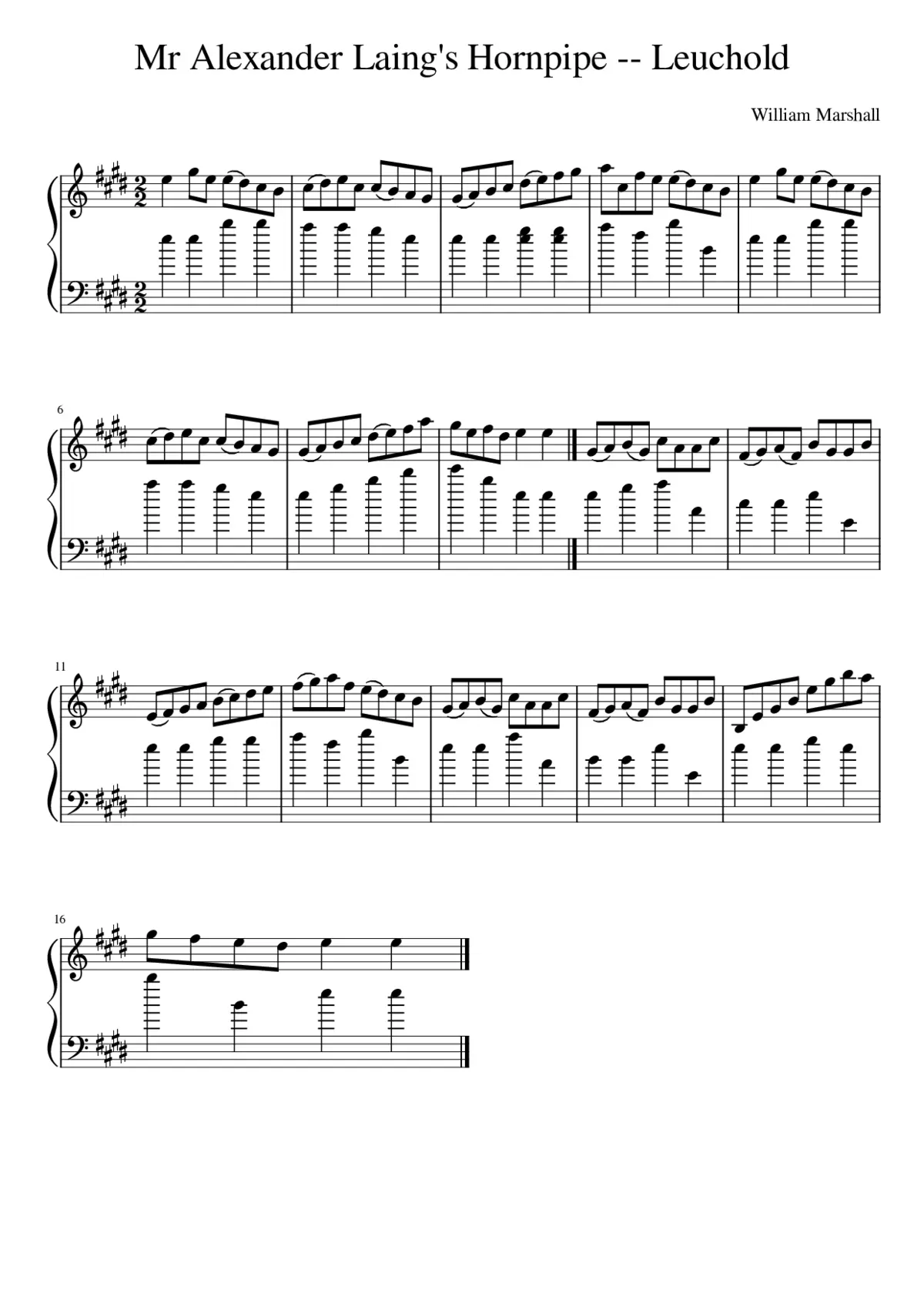 Mr Alexander Laing's Hornpipe -- Leuchold - Page 1