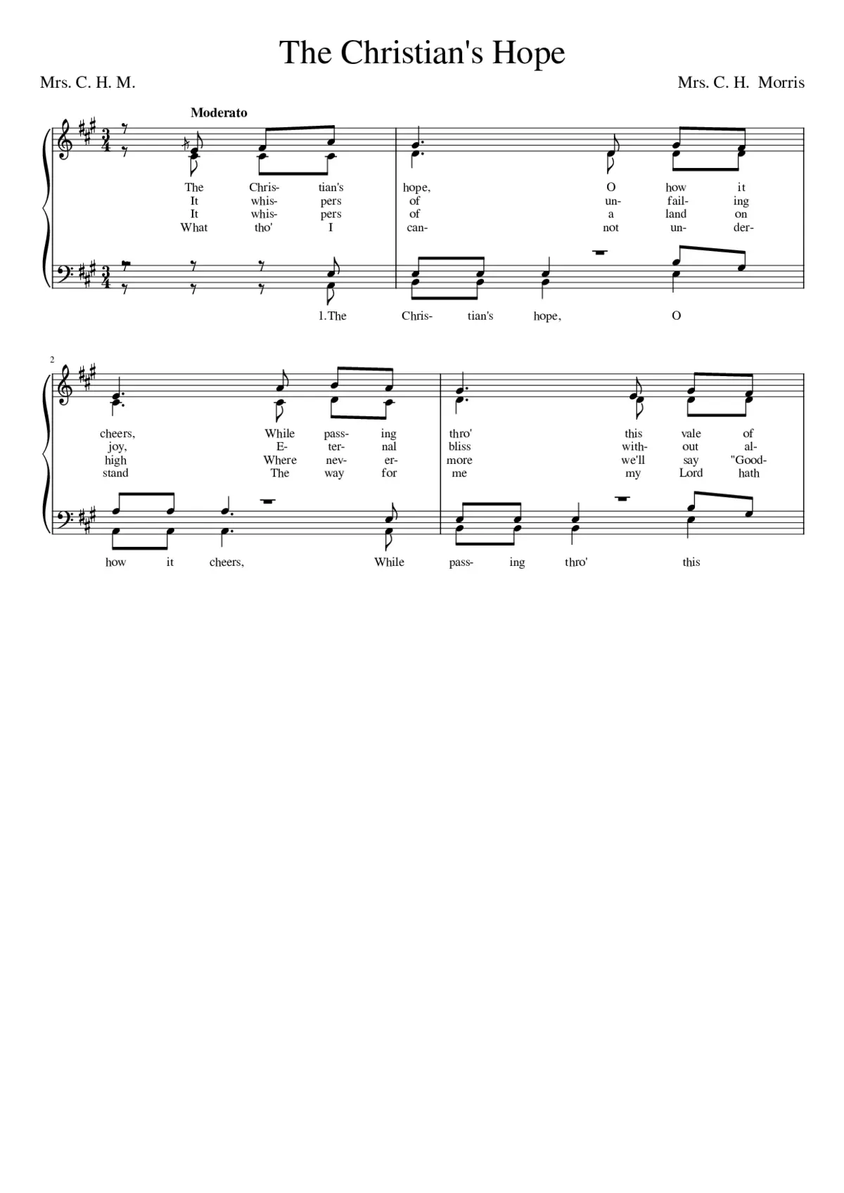 The Christian's hope O how it cheers (Morris) - Page 1