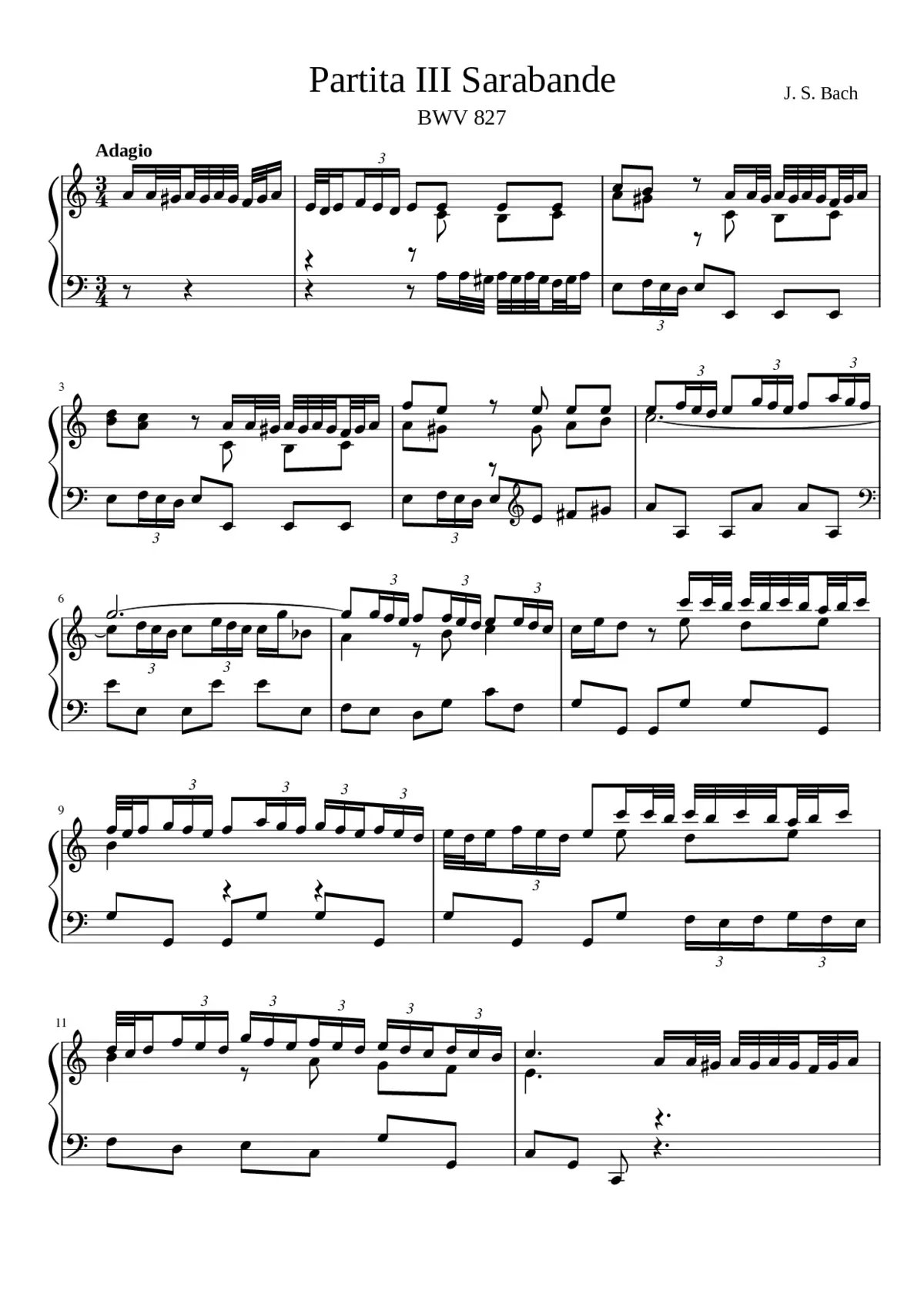 Partita in A minor BWV 827 - Page 1