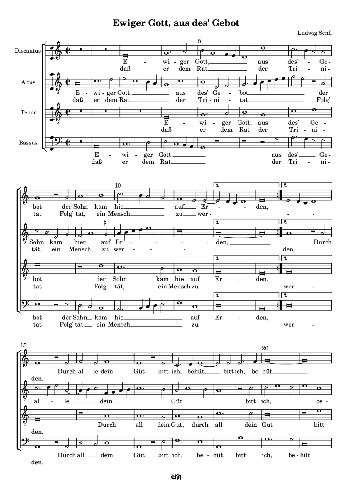 Ewiger Gott, aus des Gebot - Page 1