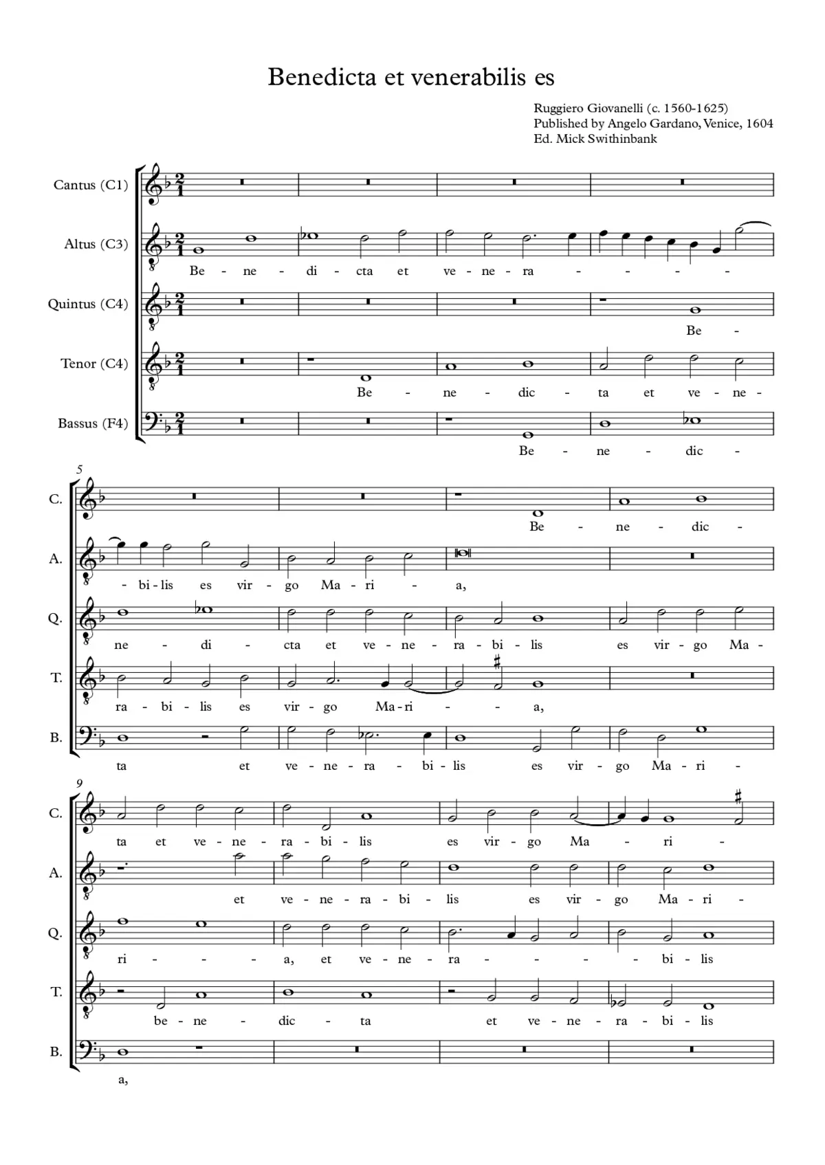 Benedicta et venerabilis es virgo Maria - Page 1