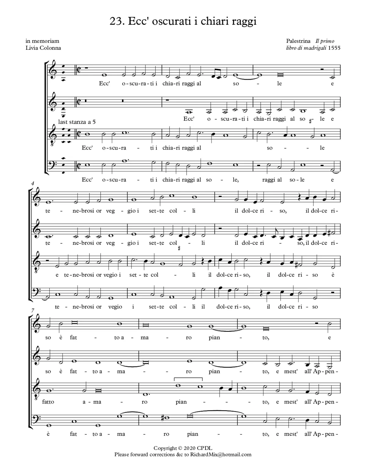 Ecc' oscurati i chiari raggi - Page 1