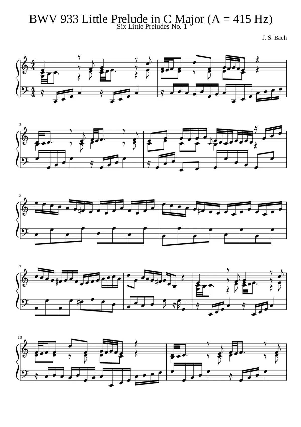 6 Kleine Präludien BWV 933-938 - Page 1