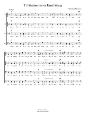 Til Statsminister Emil Stang