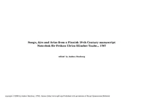 Note-bok för Fröken Ulrica Elisabet Taube (1767)