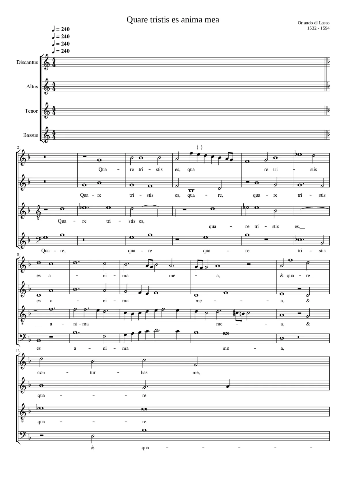 Quare tristis es anima mea a 4 - Page 1