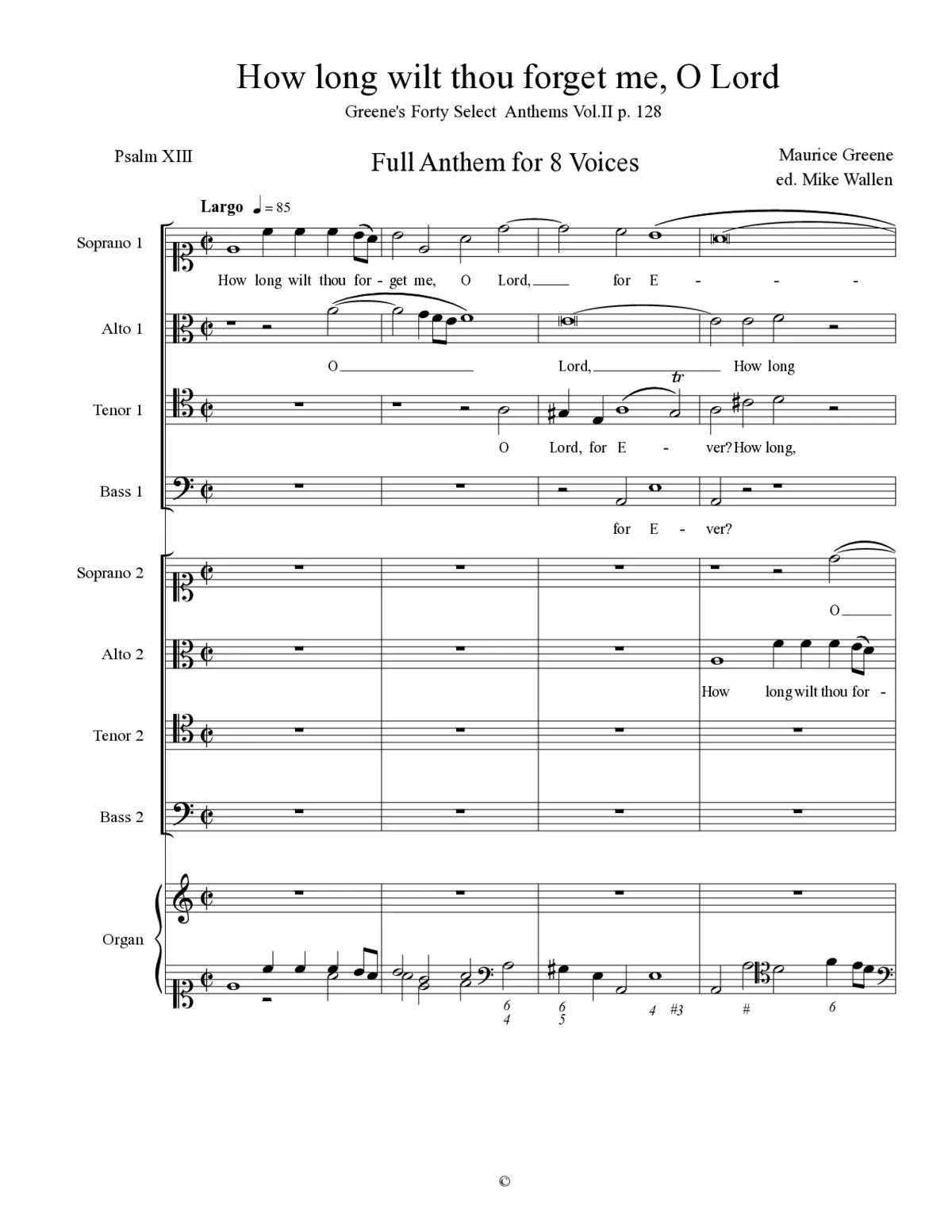 How long wilt thou forget me, O Lord - Page 1