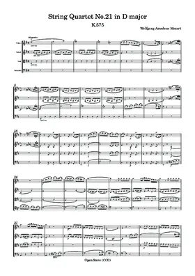 String Quartet No.21 in D major, K.575