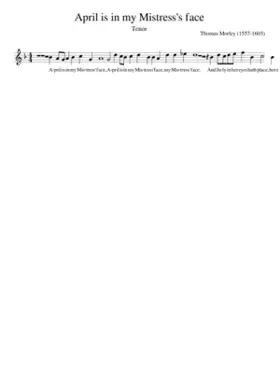 April is in my Mistress's face