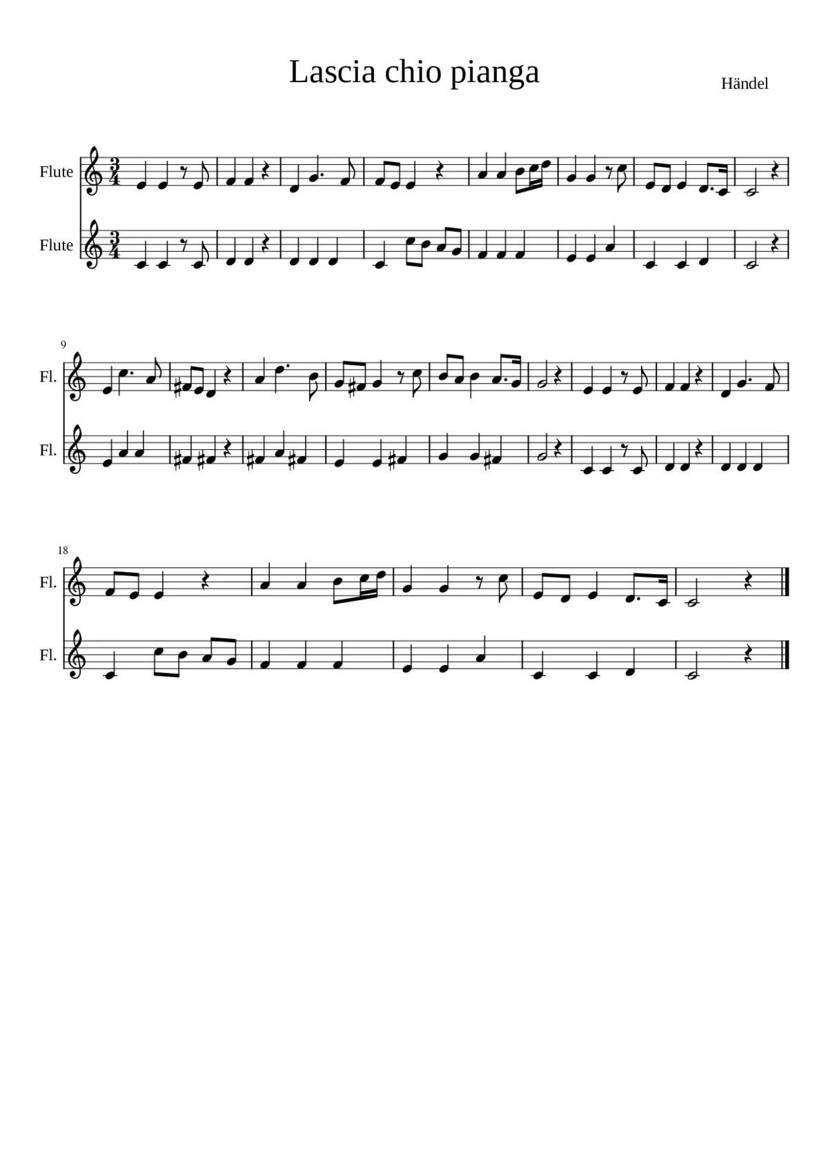 Lascia chio pianga - Page 1