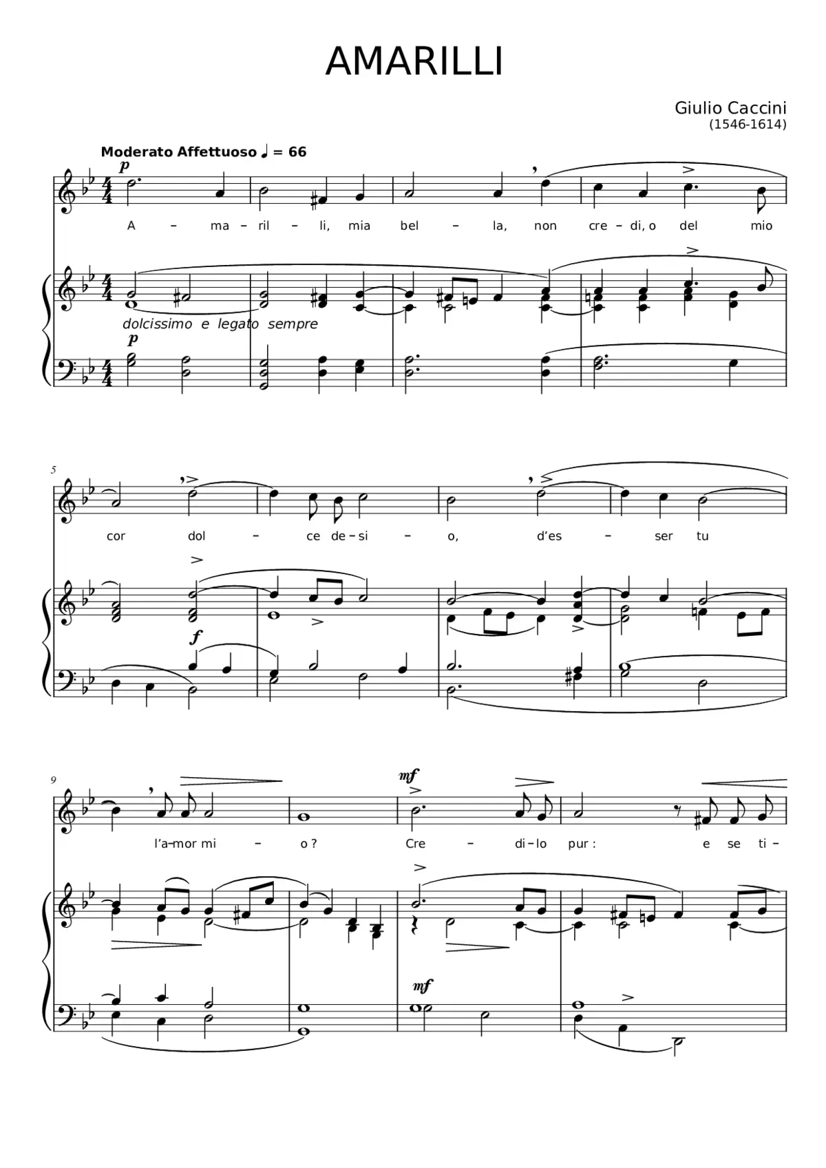 Caccini Amarilli - Page 1