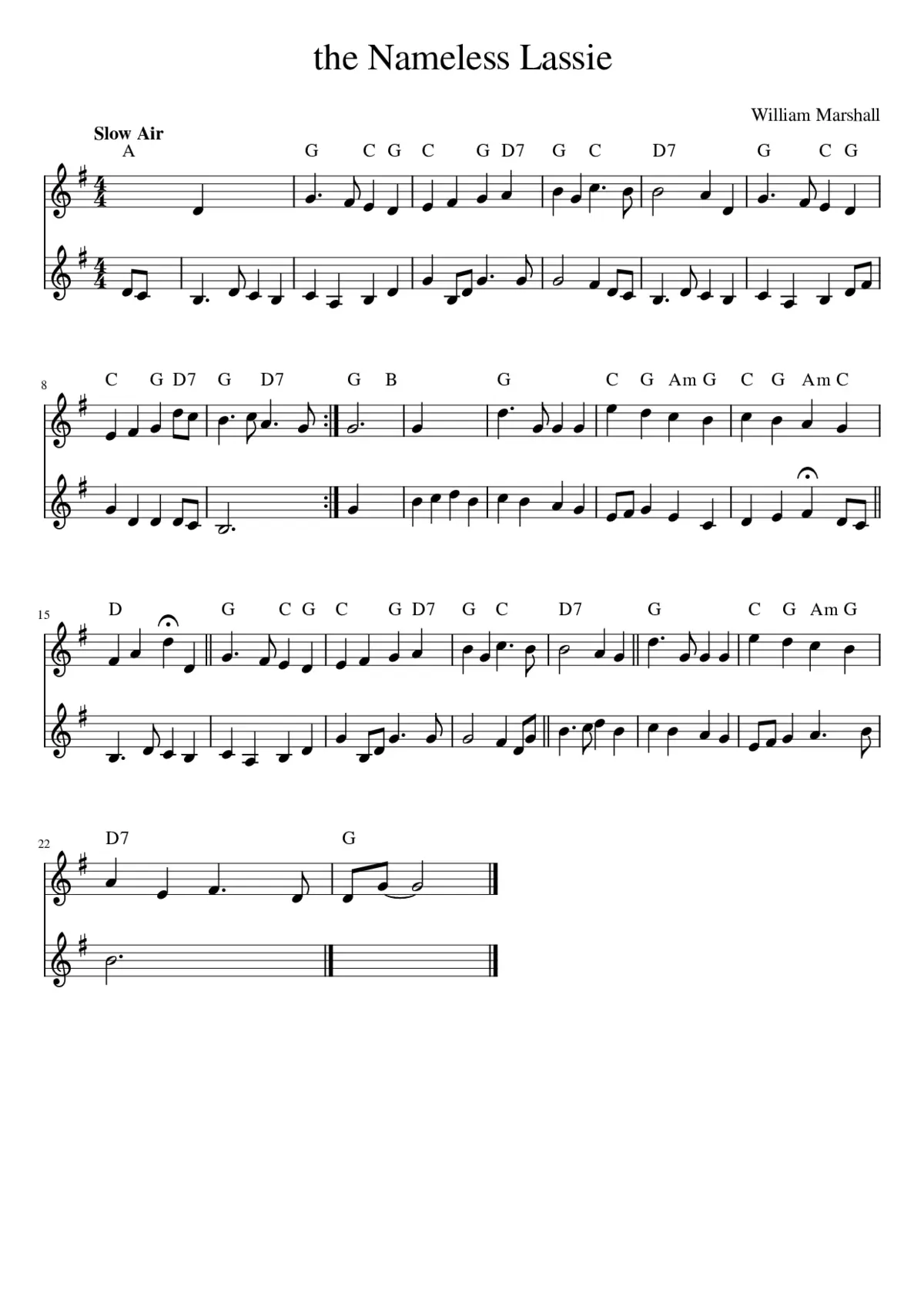 the Nameless Lassie - Page 1