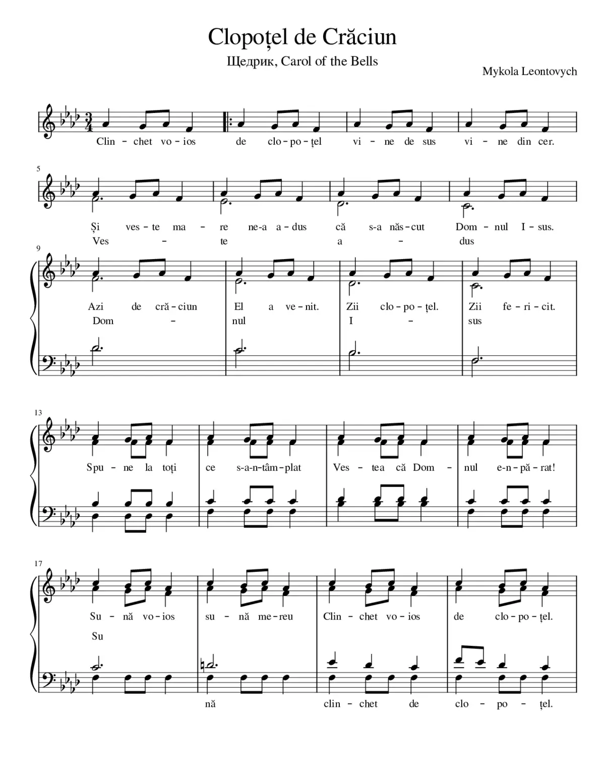 Carol of the Bells - Page 1