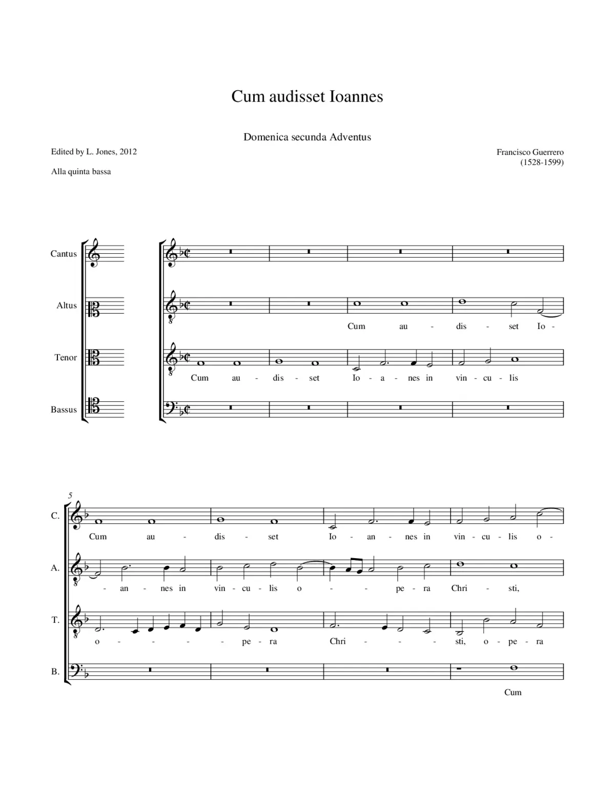Cum audisset Ioannes - Page 1