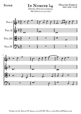 In Nomine for 4 Viols