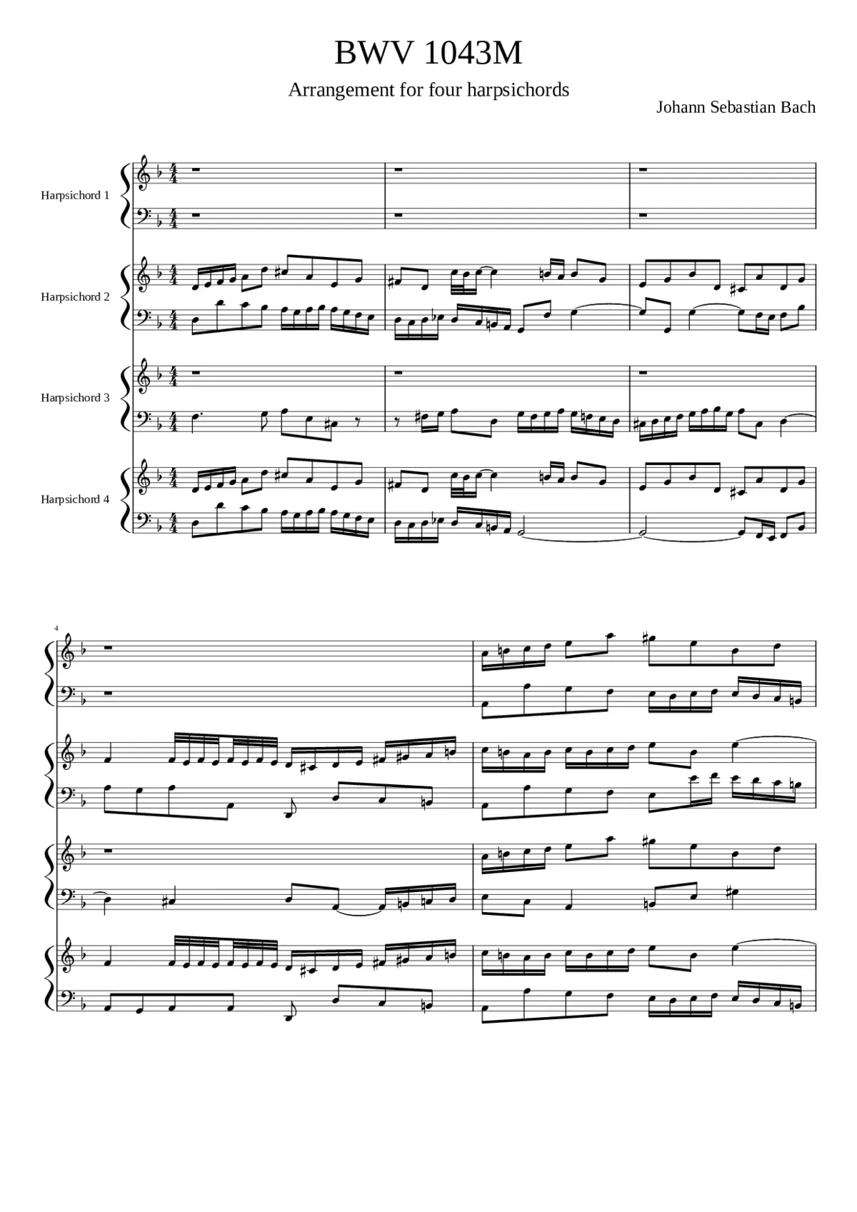Concerto for 2 Violins in D minor BWV 1043 - Page 1