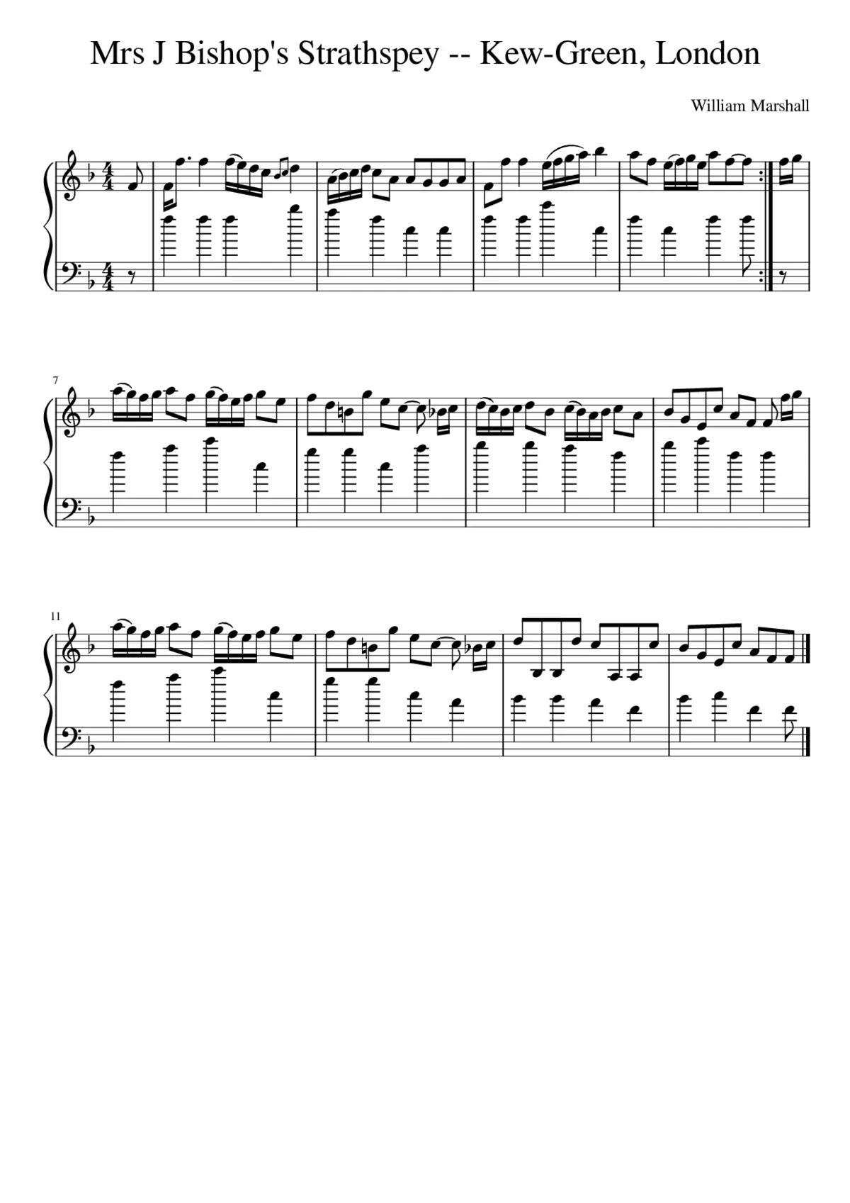 Mrs J Bishop's Strathspey -- Kew-Green London - Page 1