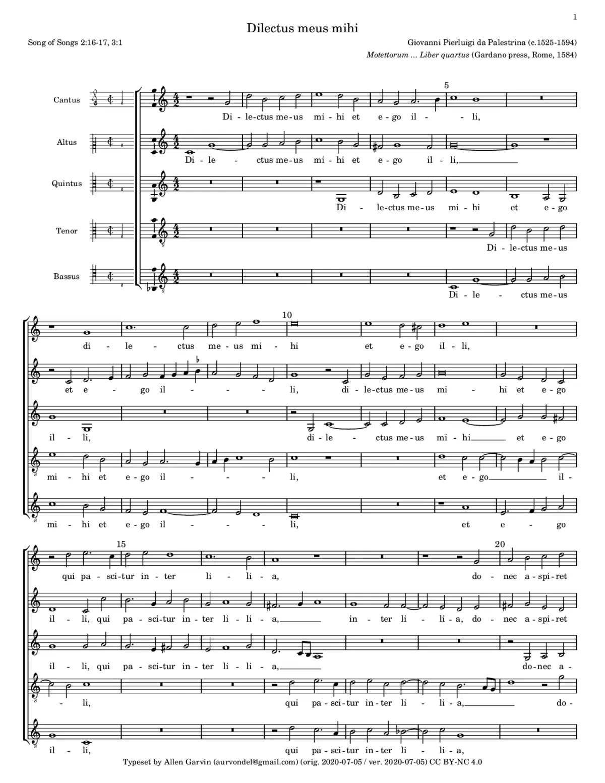 Dilectus meus mihi - Page 1