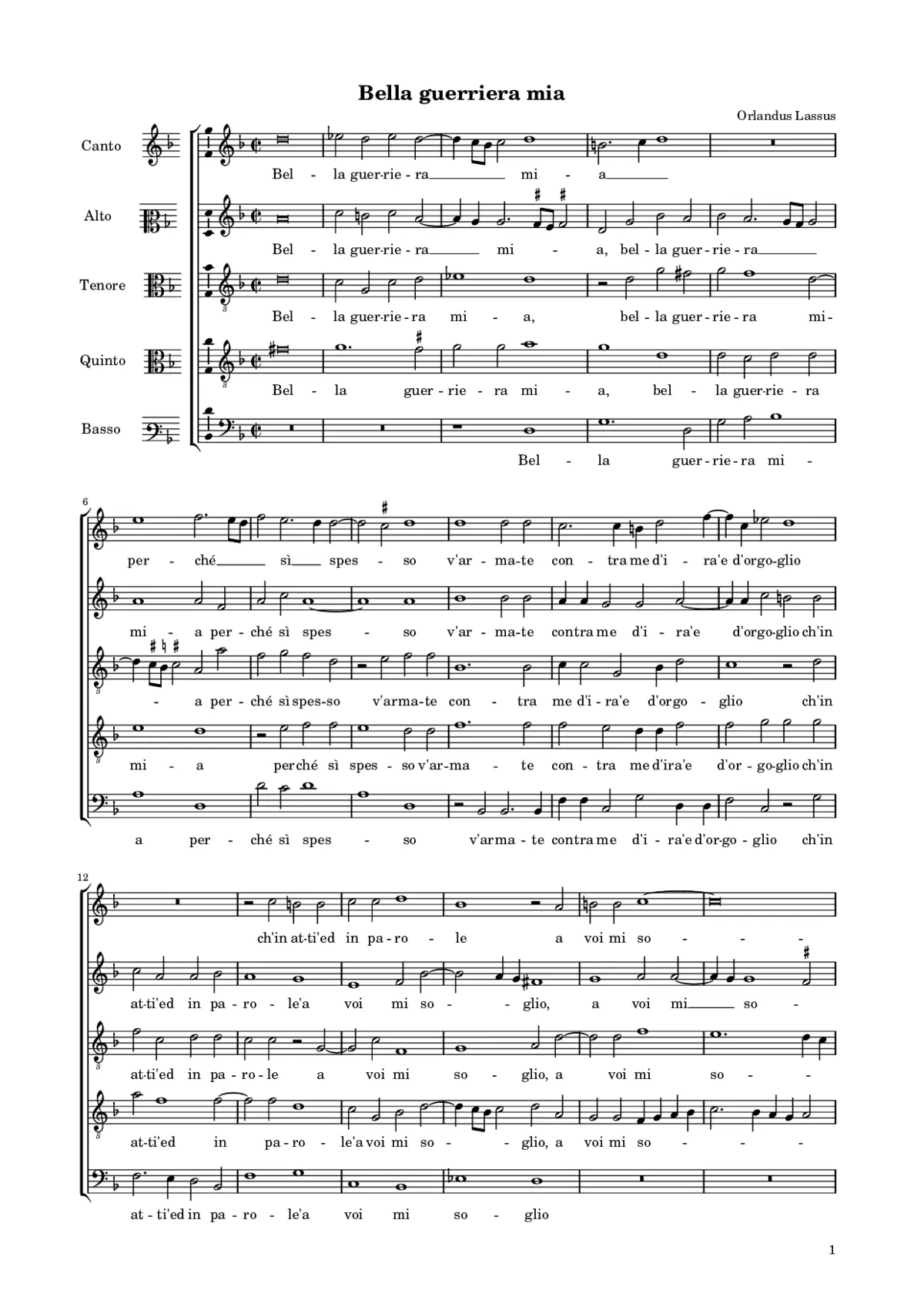 Bella guerriera mia - Page 1