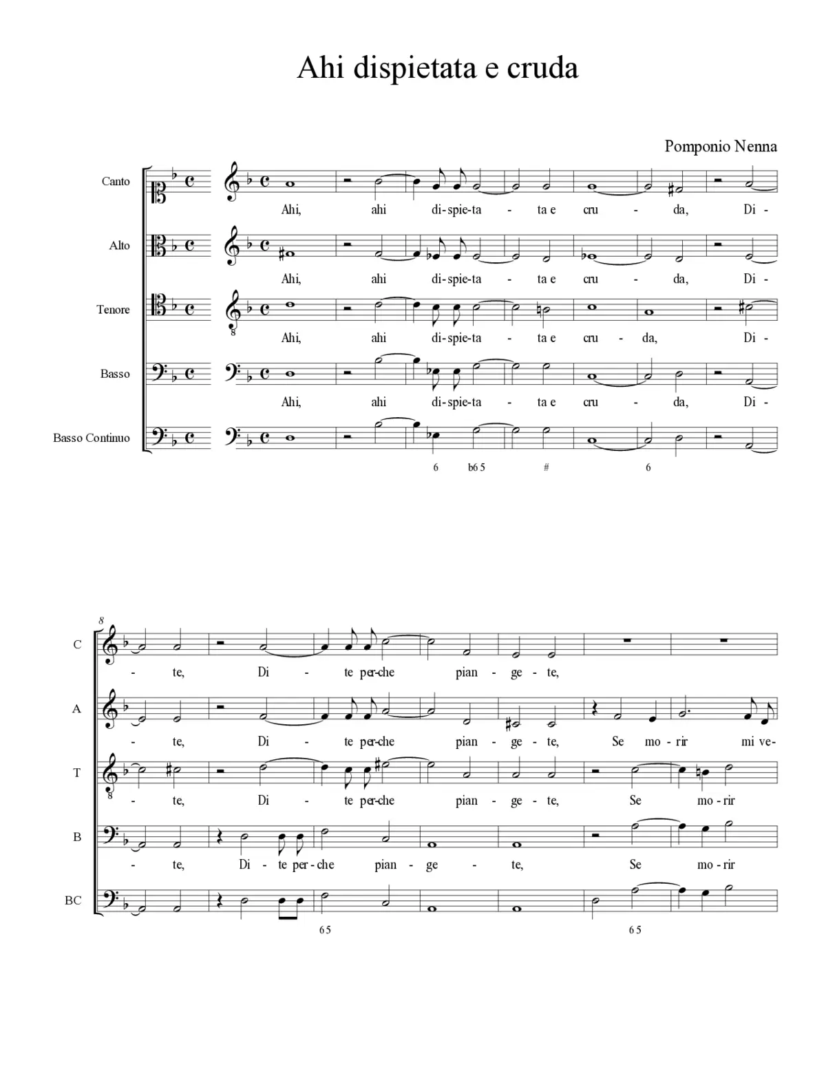 Ahi dispietata e cruda - Page 1