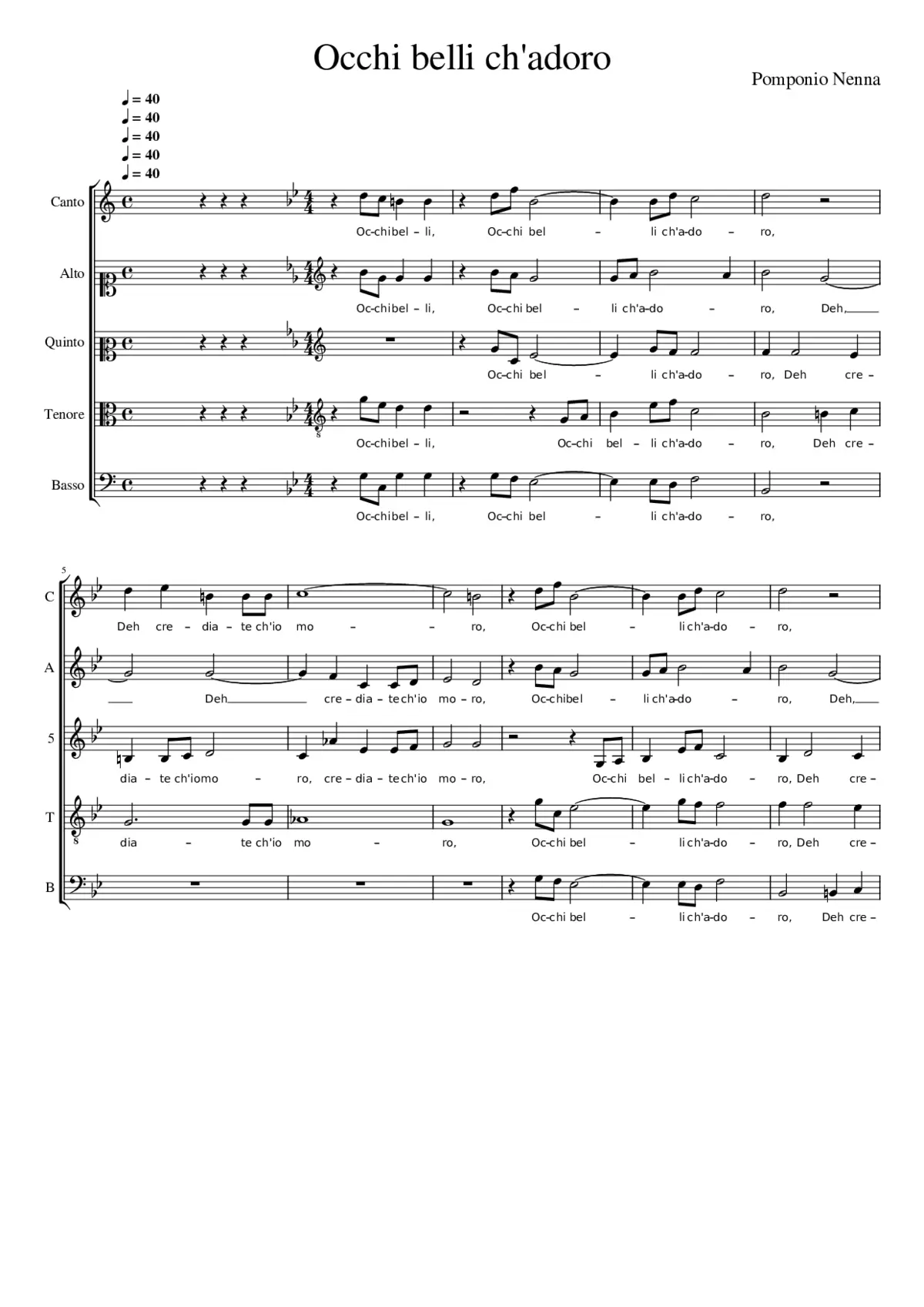 Occhi belli ch'adoro - Page 1