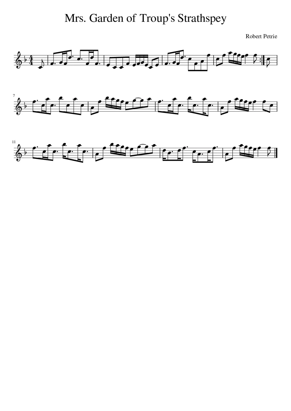 Mrs. Garden of Troup's Strathspey - Page 1