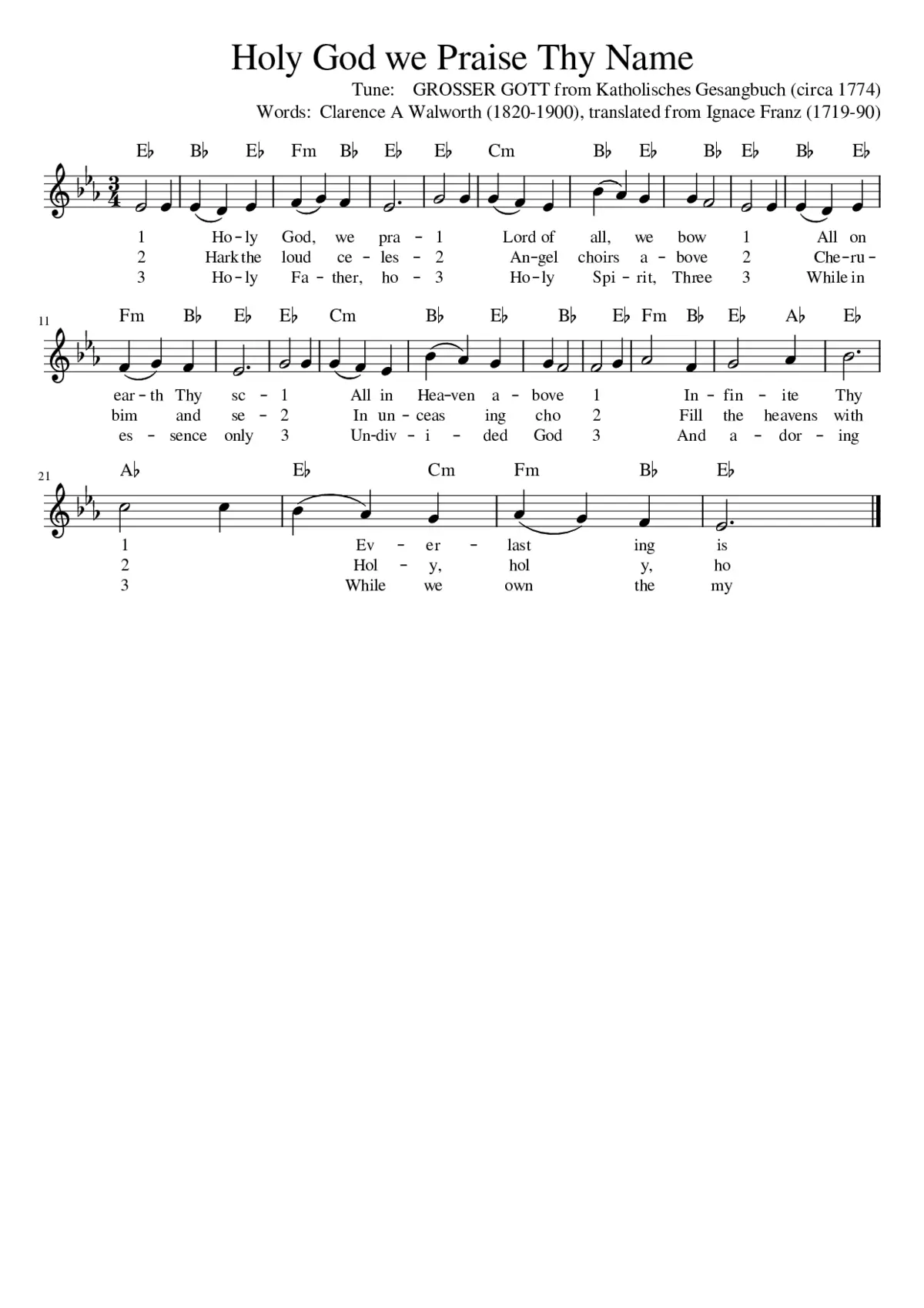 Holy God We Praise Thy Name - Page 1
