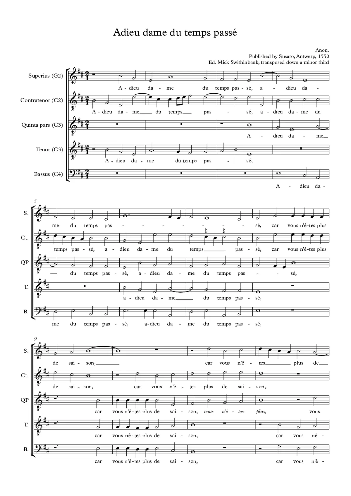 Adieu dame du temps passé - Page 1