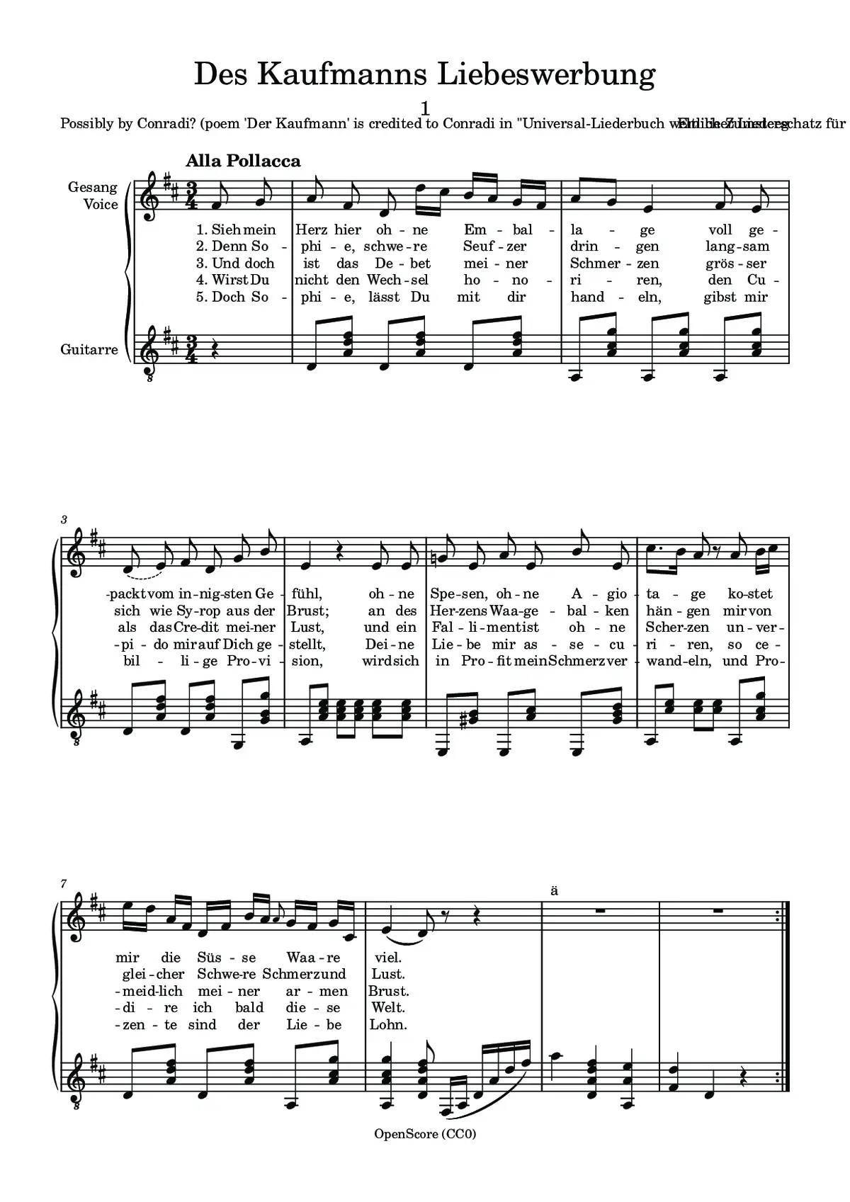 Des Kaufmanns Liebeswerbung - Page 1