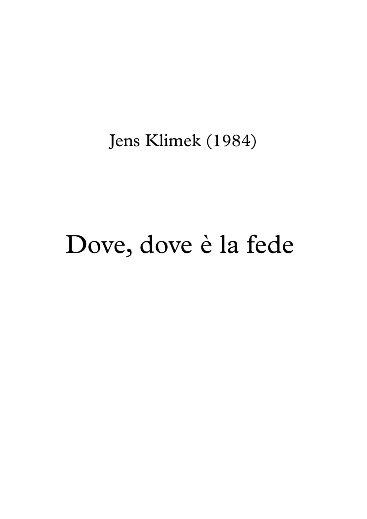 Dove, dove è la fede - Page 1
