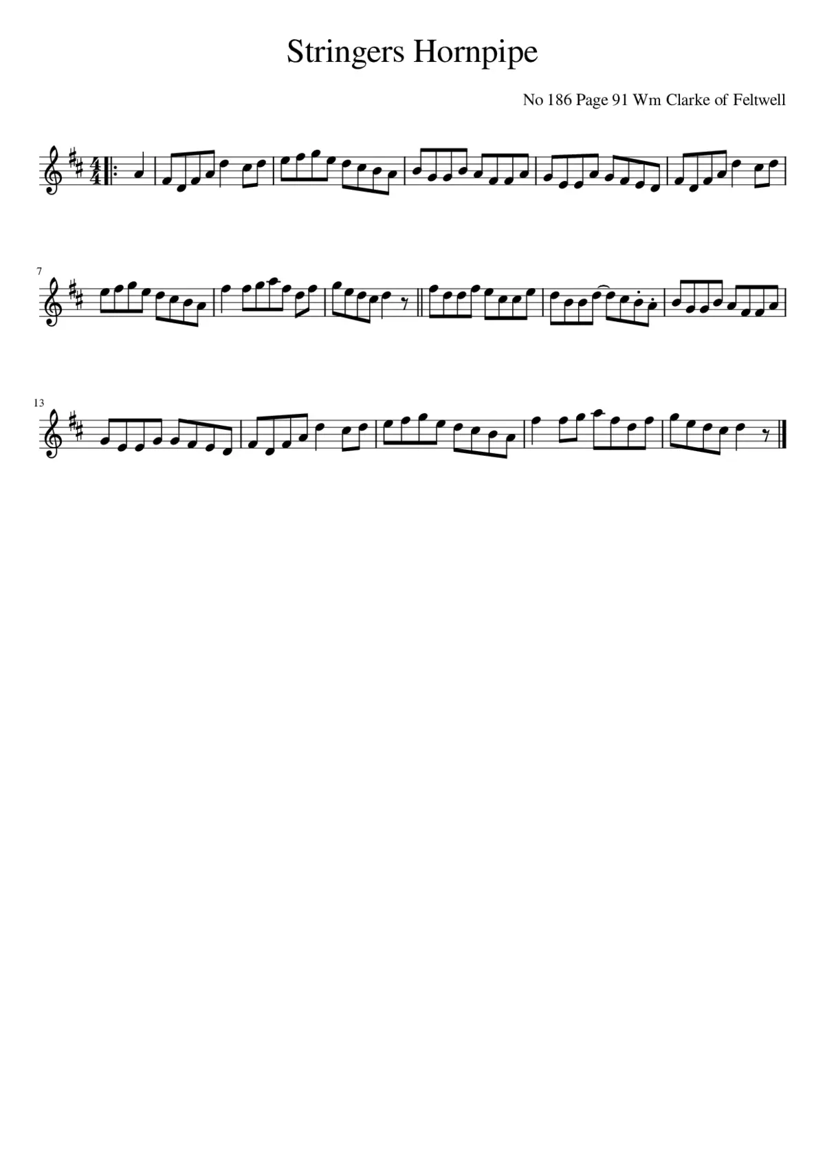 Stringers Hornpipe - Page 1