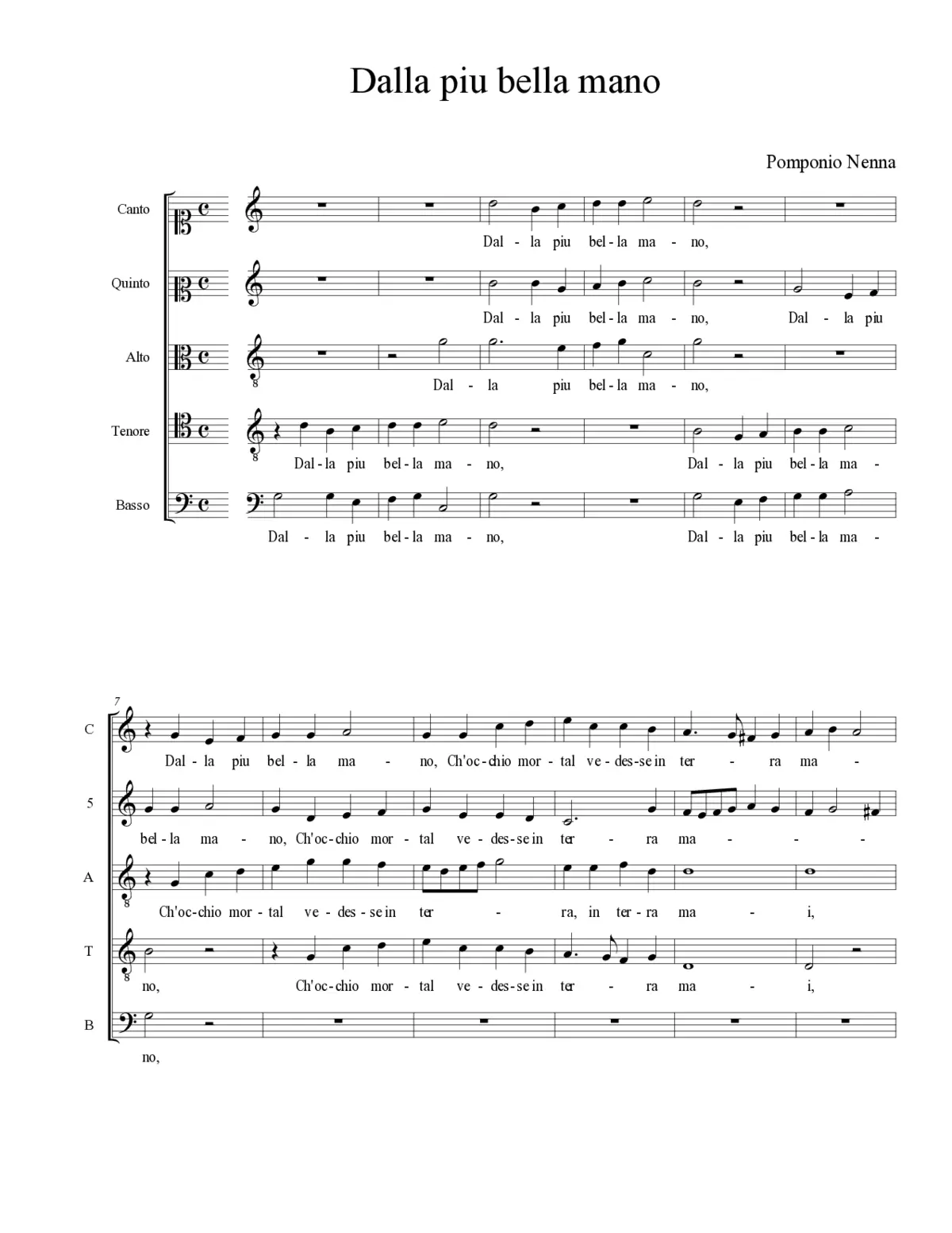 Dalla piu bella mano - Page 1