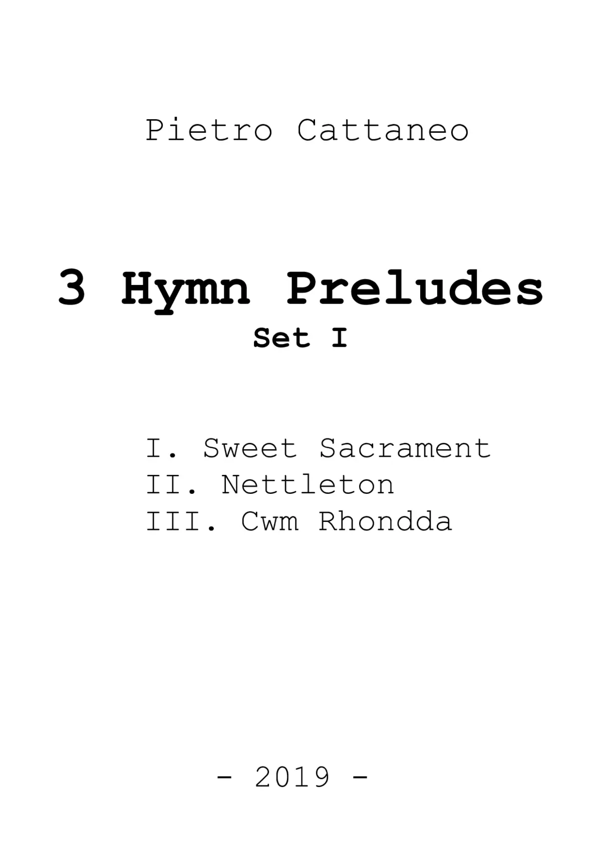 3 Hymn Preludes, Set I - Page 1