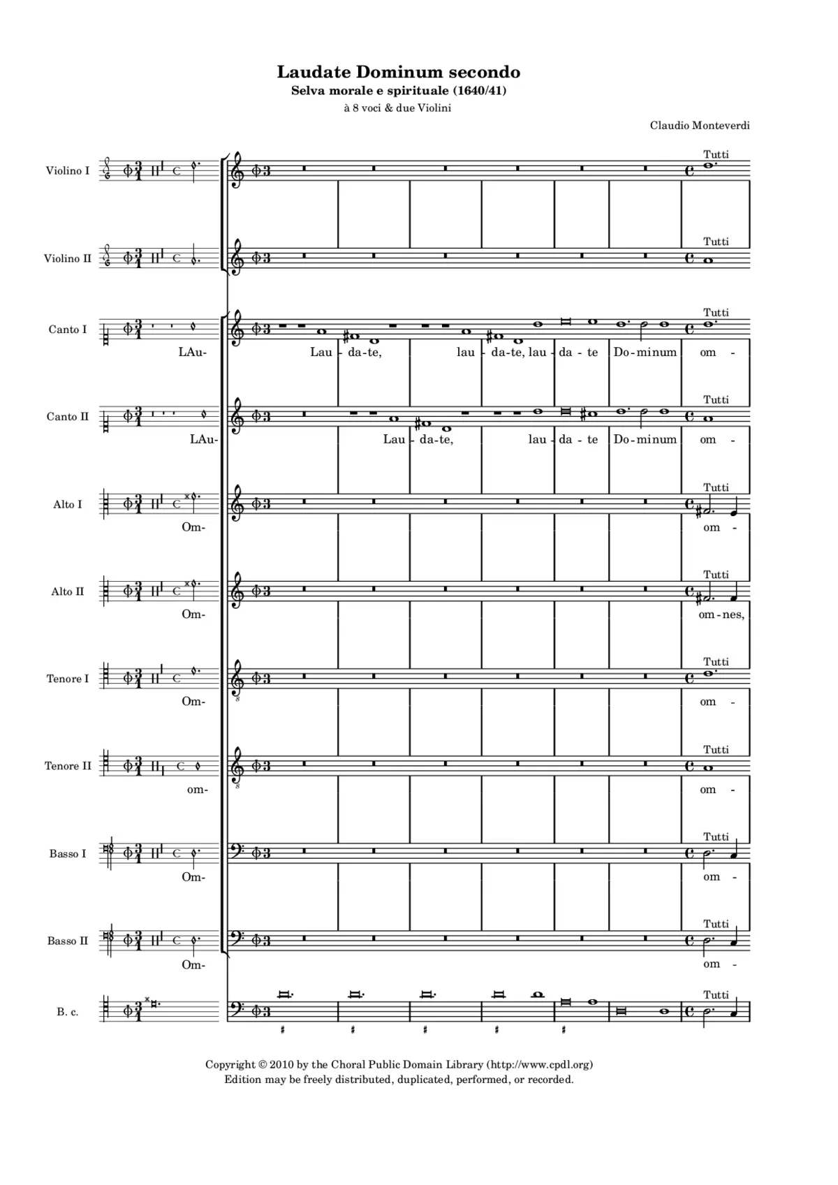 Laudate Dominum omnes gentes, SV 273 - Page 1