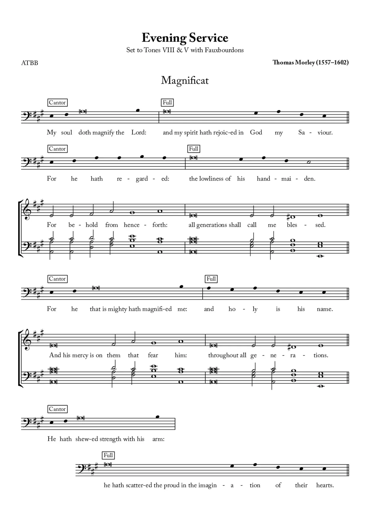 Magnificat and Nunc dimittis - Fauxbourdon - Page 1