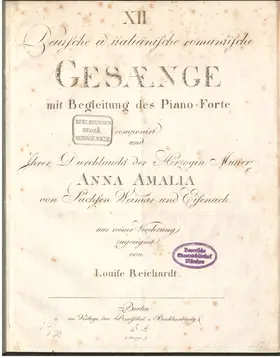 12 Deutsche und Italiänische Romantische Gesänge