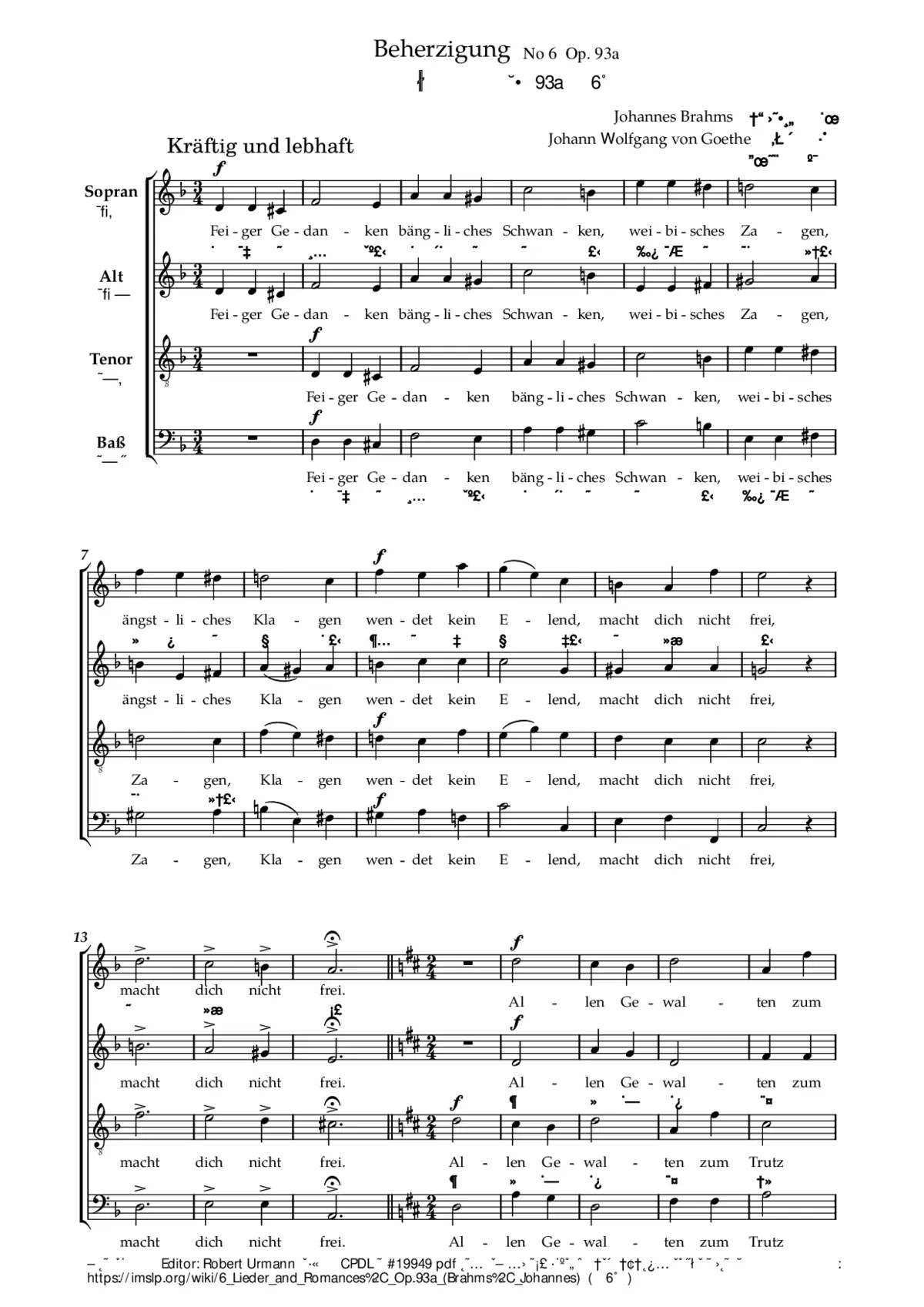 Beherzigung, Op. 93a, No. 6 - Page 1