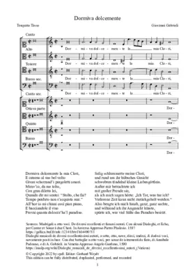 Dormiva dolcemente la mia Clori