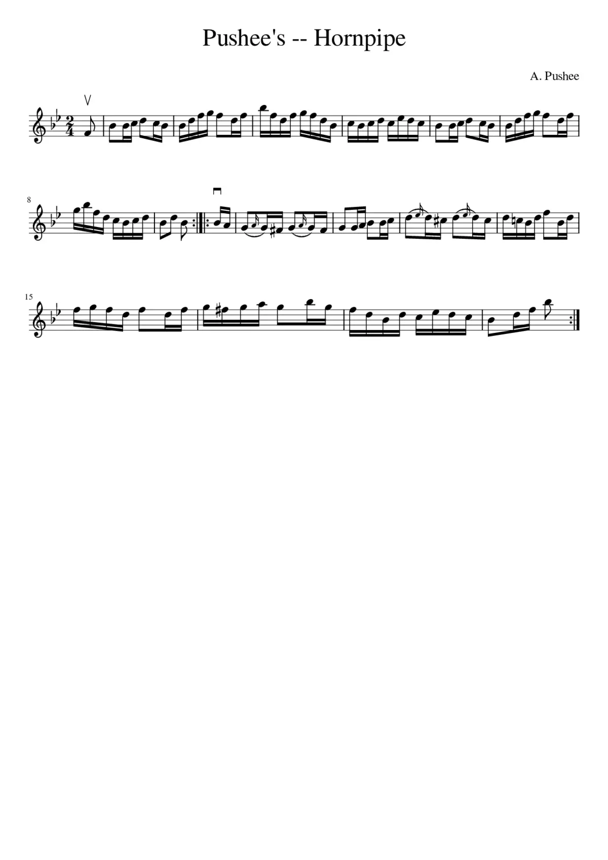 Pushee's -- Hornpipe - Page 1