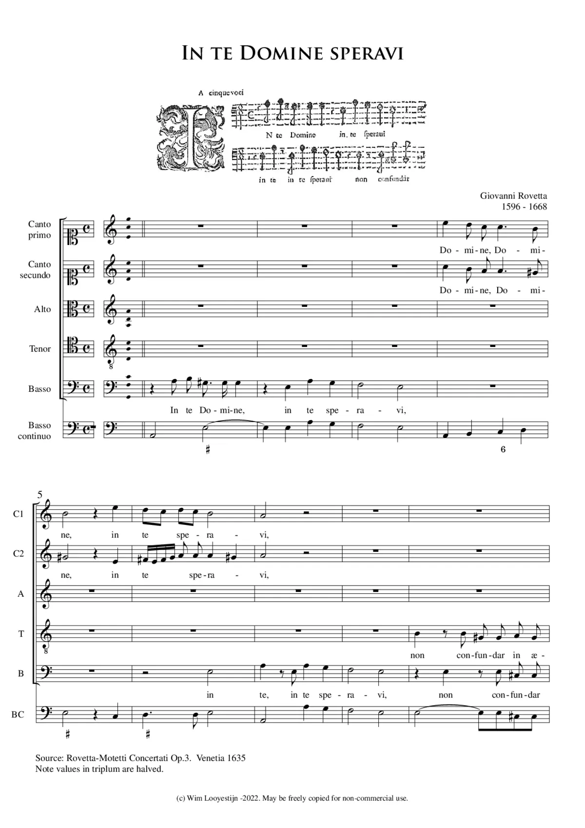 In te Domine speravi - Page 1