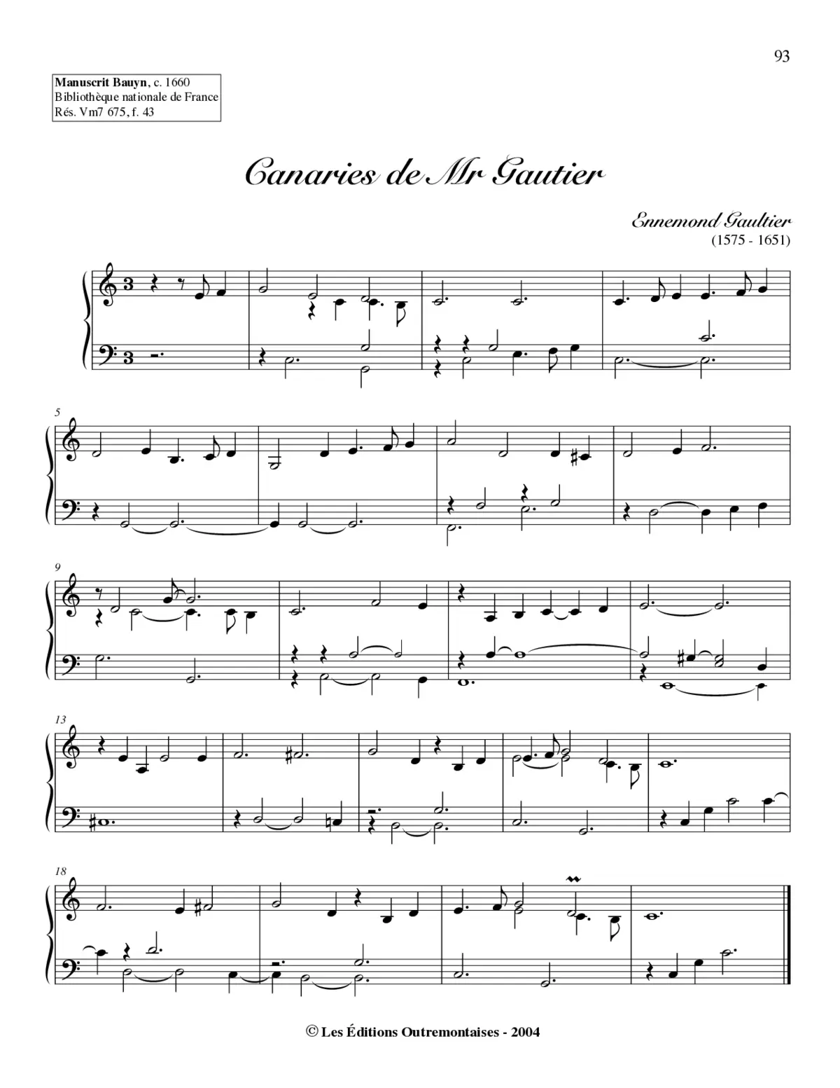 2 Harpsichord Pieces from Bauyn Manuscript - Page 1