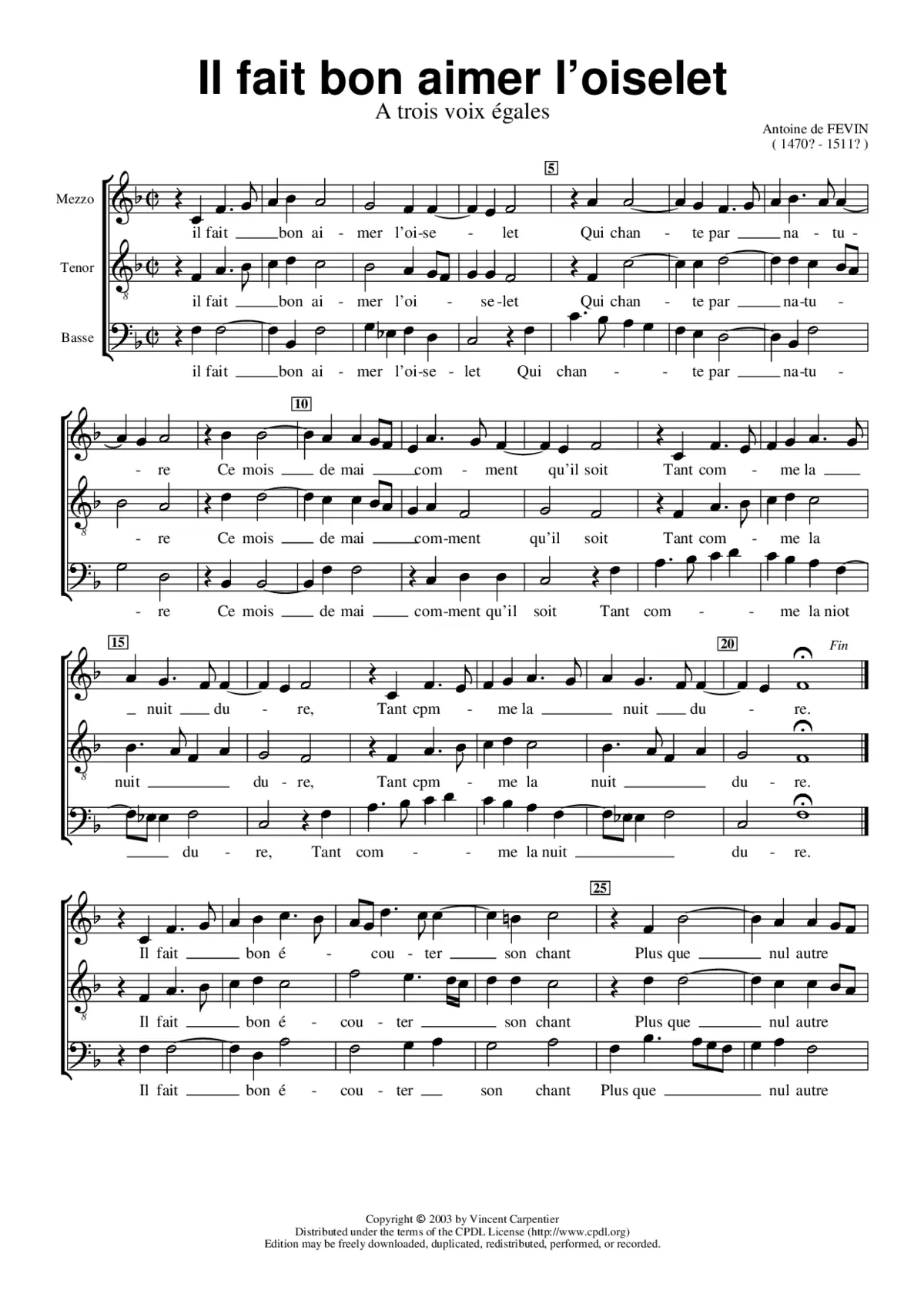Il fait bon aimer l'oiselet - Page 1