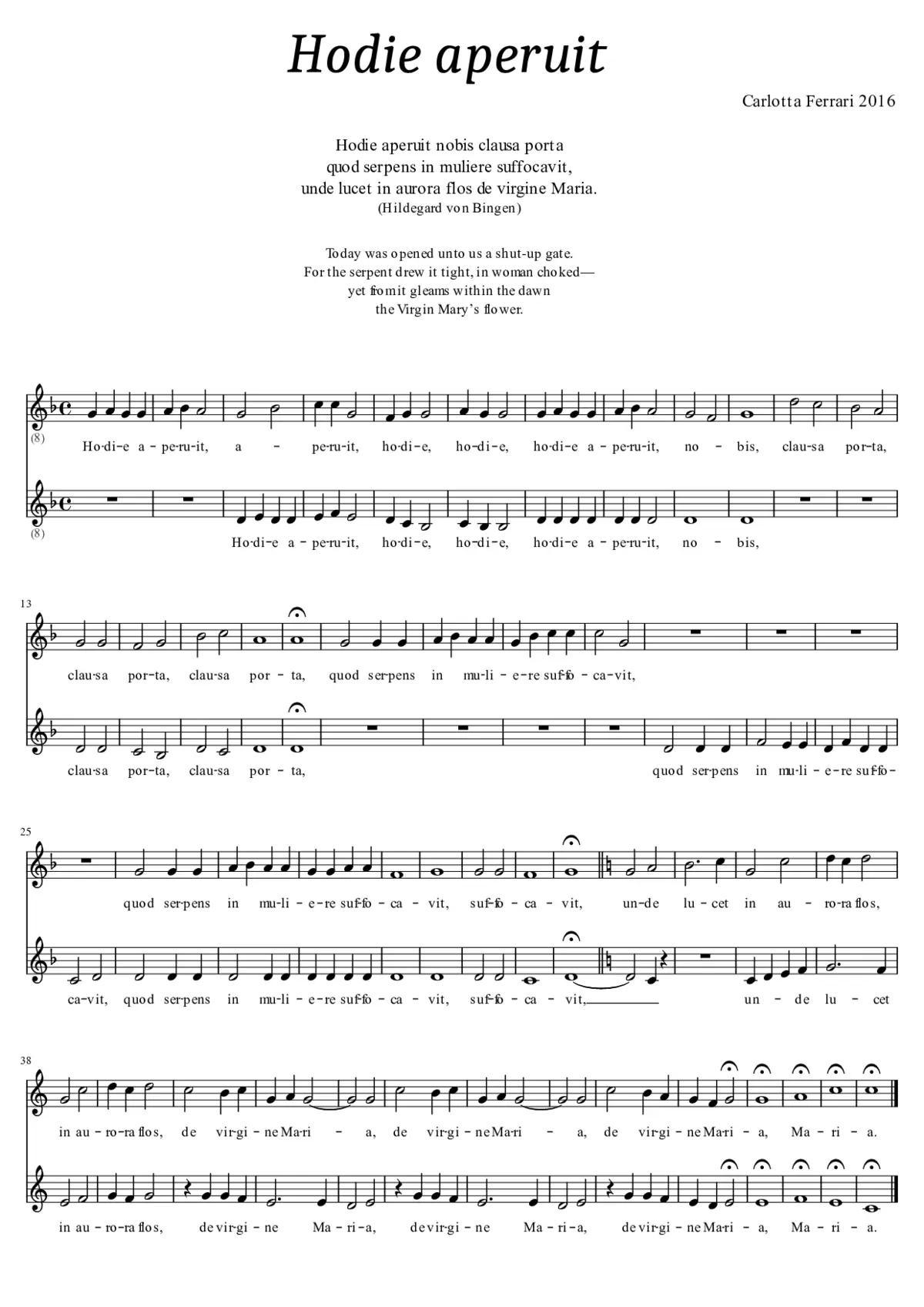 Hodie aperuit - Page 1
