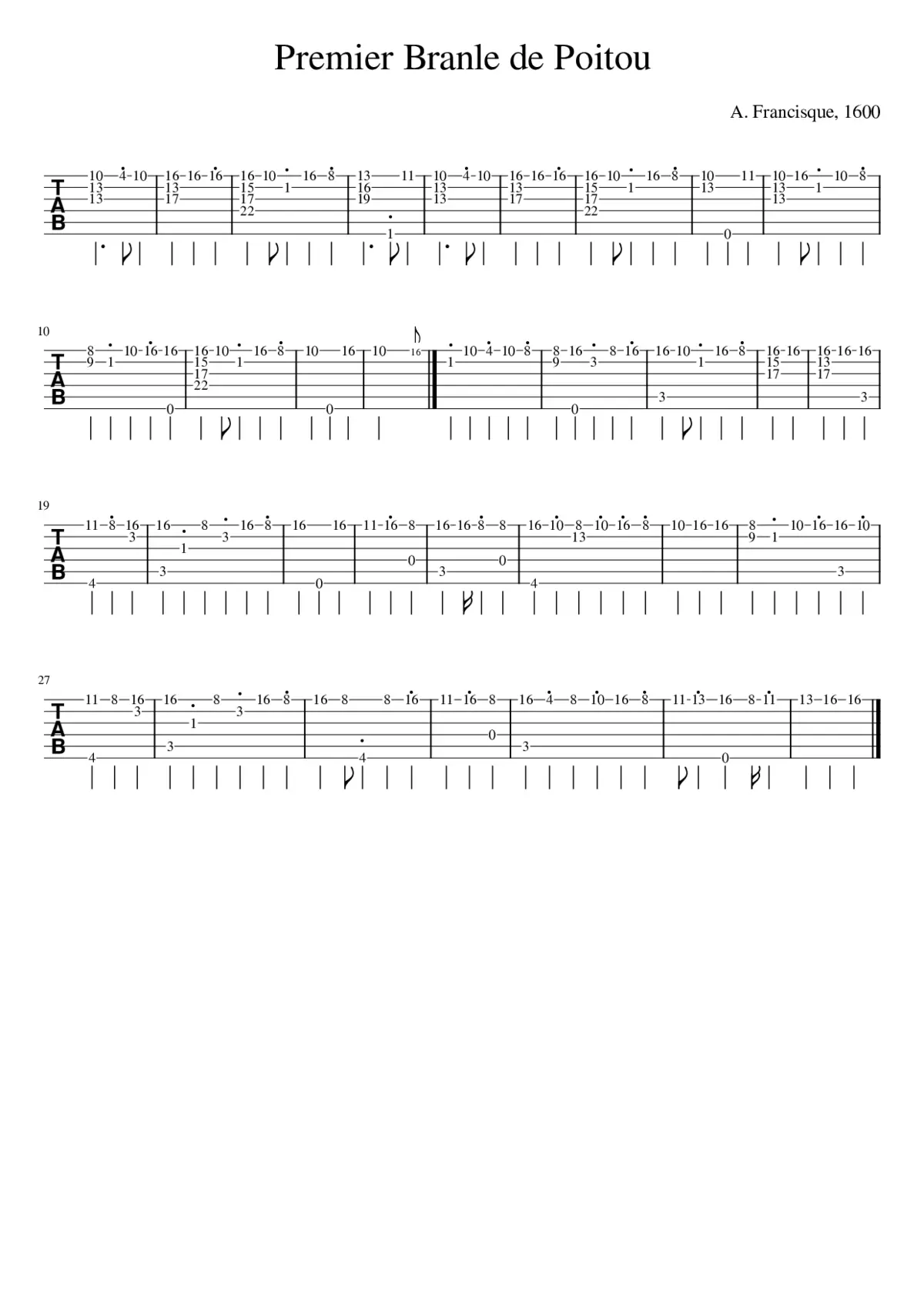 Premier Branle de Poitou - Page 1