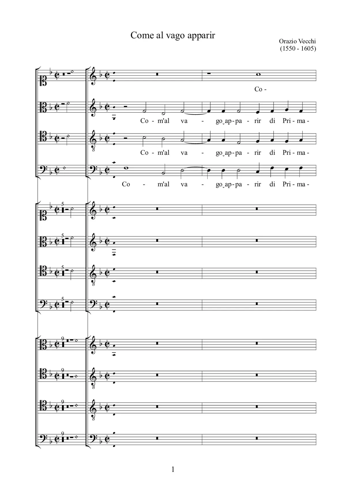 Come al vago apparir - Page 1